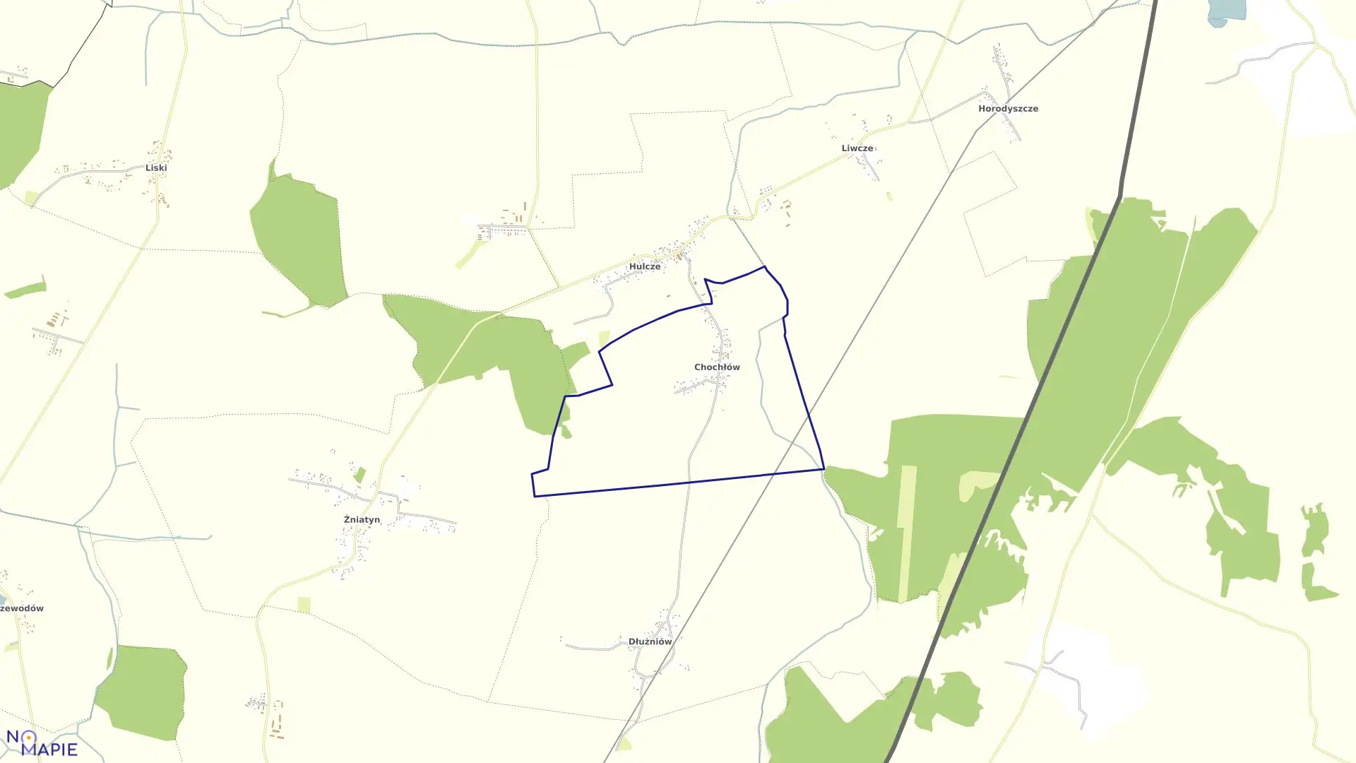 Mapa obrębu Chochłów w gminie Dołhobyczów