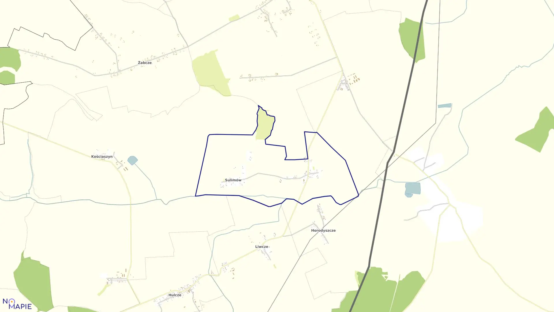 Mapa obrębu Sulimów w gminie Dołhobyczów